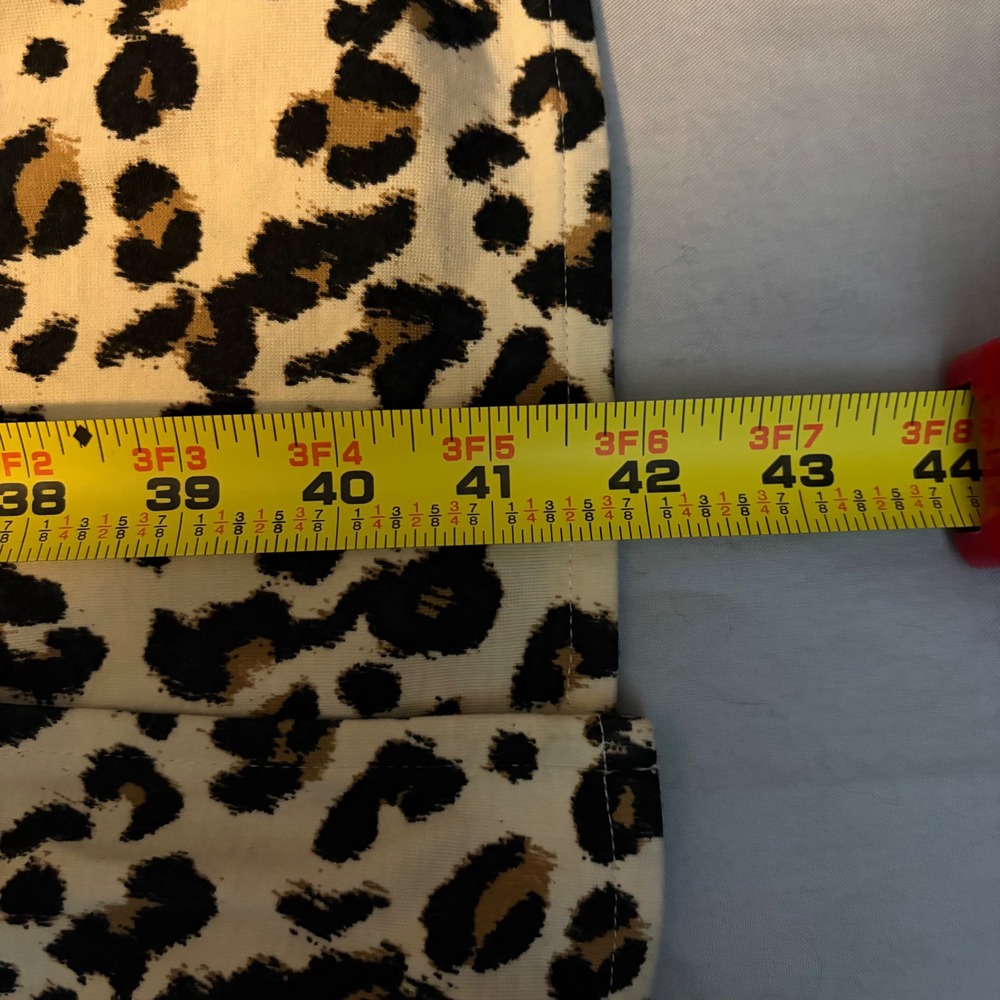 Banana Republic Leopard Print Wrap Dress Knee Length Tan Black M 472569 - Picture 9 of 10